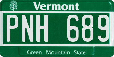 VT license plate PNH689