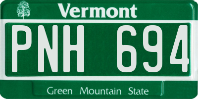 VT license plate PNH694