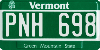 VT license plate PNH698