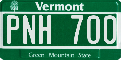 VT license plate PNH700