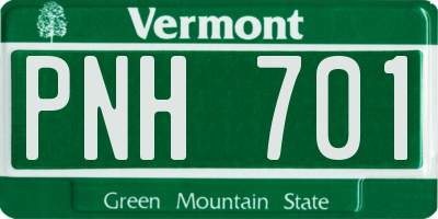 VT license plate PNH701