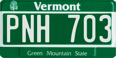 VT license plate PNH703