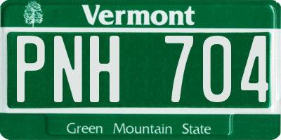 VT license plate PNH704