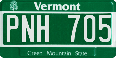 VT license plate PNH705