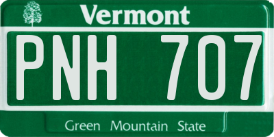 VT license plate PNH707