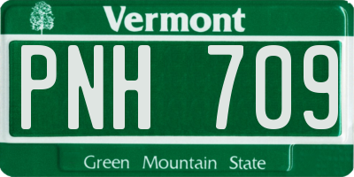 VT license plate PNH709