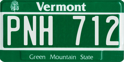 VT license plate PNH712