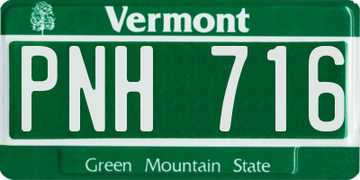 VT license plate PNH716