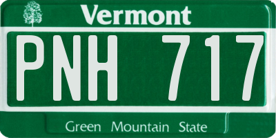 VT license plate PNH717