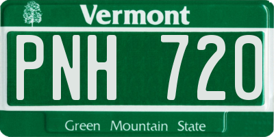 VT license plate PNH720