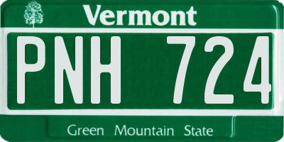 VT license plate PNH724