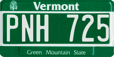 VT license plate PNH725