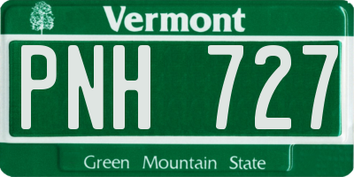 VT license plate PNH727