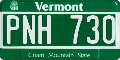 VT license plate PNH730