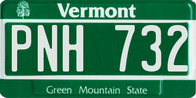 VT license plate PNH732
