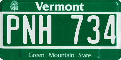 VT license plate PNH734