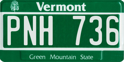 VT license plate PNH736