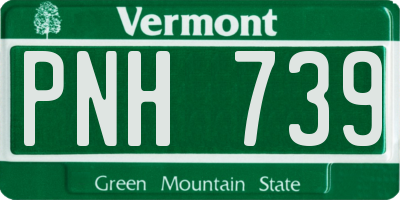 VT license plate PNH739