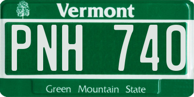 VT license plate PNH740