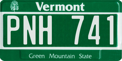 VT license plate PNH741