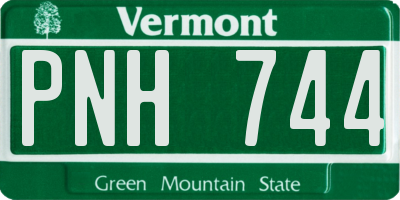VT license plate PNH744
