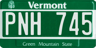 VT license plate PNH745