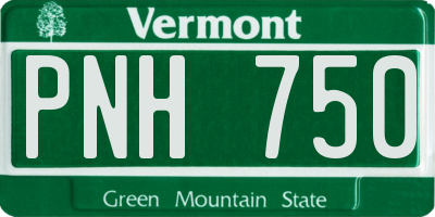 VT license plate PNH750