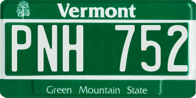 VT license plate PNH752