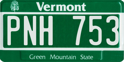 VT license plate PNH753