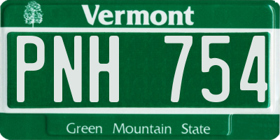 VT license plate PNH754
