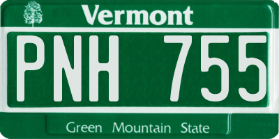 VT license plate PNH755