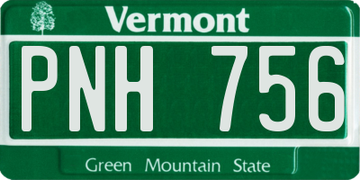 VT license plate PNH756