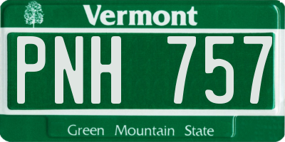 VT license plate PNH757