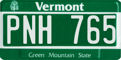 VT license plate PNH765