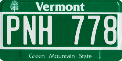 VT license plate PNH778