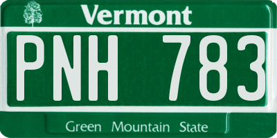 VT license plate PNH783