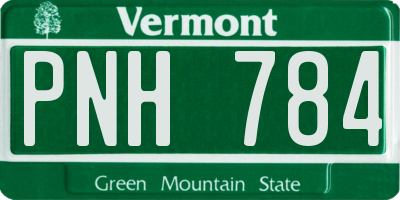 VT license plate PNH784