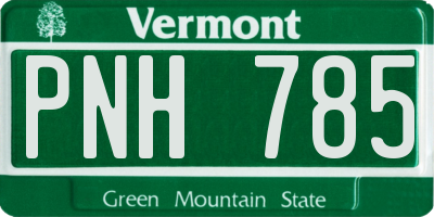 VT license plate PNH785