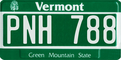VT license plate PNH788