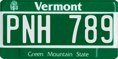VT license plate PNH789