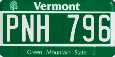 VT license plate PNH796