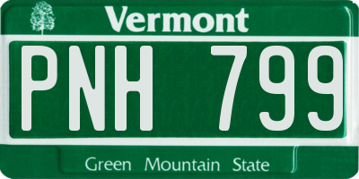 VT license plate PNH799