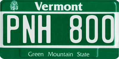 VT license plate PNH800