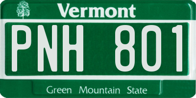 VT license plate PNH801