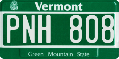 VT license plate PNH808