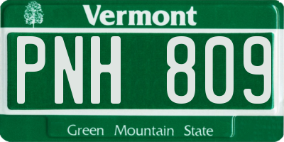 VT license plate PNH809