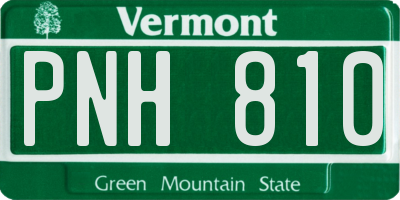 VT license plate PNH810