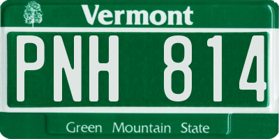 VT license plate PNH814