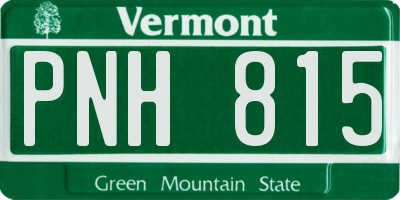 VT license plate PNH815