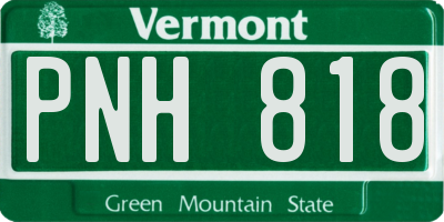 VT license plate PNH818